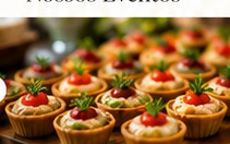 Mini tortas salgadas em evento