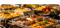 Almoço corporativo em rechauds